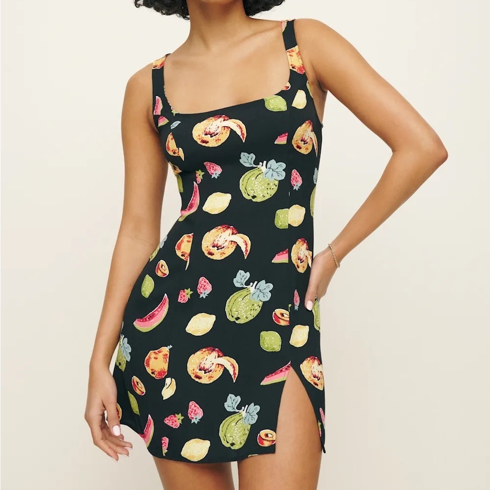Reformation Noha Fruit Mini Dress Juicy Print Size 4 Summer Vacation